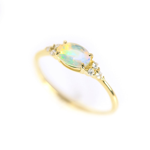 K18 オパール オーバルカット リング