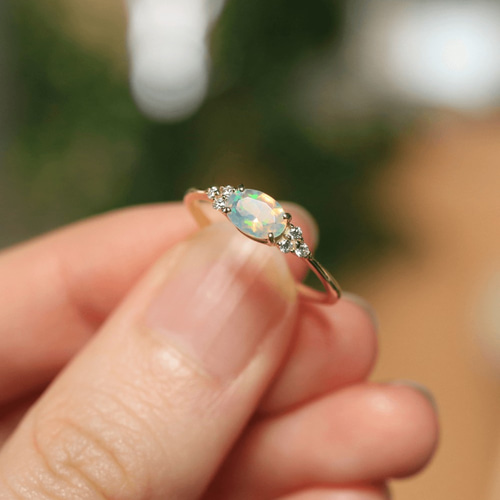 K18 オパール オーバルカット リング