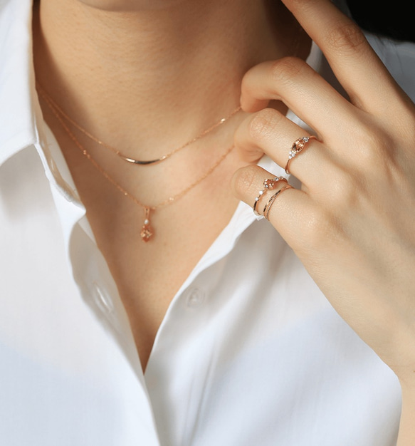 帝王托帕石與鑽石 K18 戒指圓形切割 ~Ello Lily~ 十一月生日石 第5張的照片