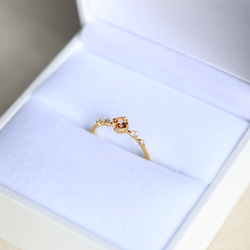 帝王托帕石與鑽石 K18 戒指圓形切割 ~Ello Lily~ 十一月生日石 第6張的照片
