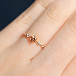 帝王托帕石與鑽石 K18 戒指圓形切割 ~Ello Lily~ 十一月生日石 第7張的照片
