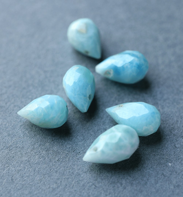 K10 Larimar（寶石切割）項鍊吊飾 ~BOURGEON~ （提供鏈條套裝） 第7張的照片