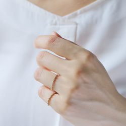 7 鑽 K18 小指戒指 ~Ello Lily~ 四月生日石 第10張的照片