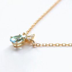 K18 聖瑪麗亞海藍寶石與鑽石項鍊 ~Ello Lilas~ 三月生日石 [訂製] 第4張的照片
