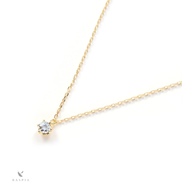 照り輝き良し！k18 一粒ダイヤ 0.23ct ネックレス 目ざとく 1.22g M980