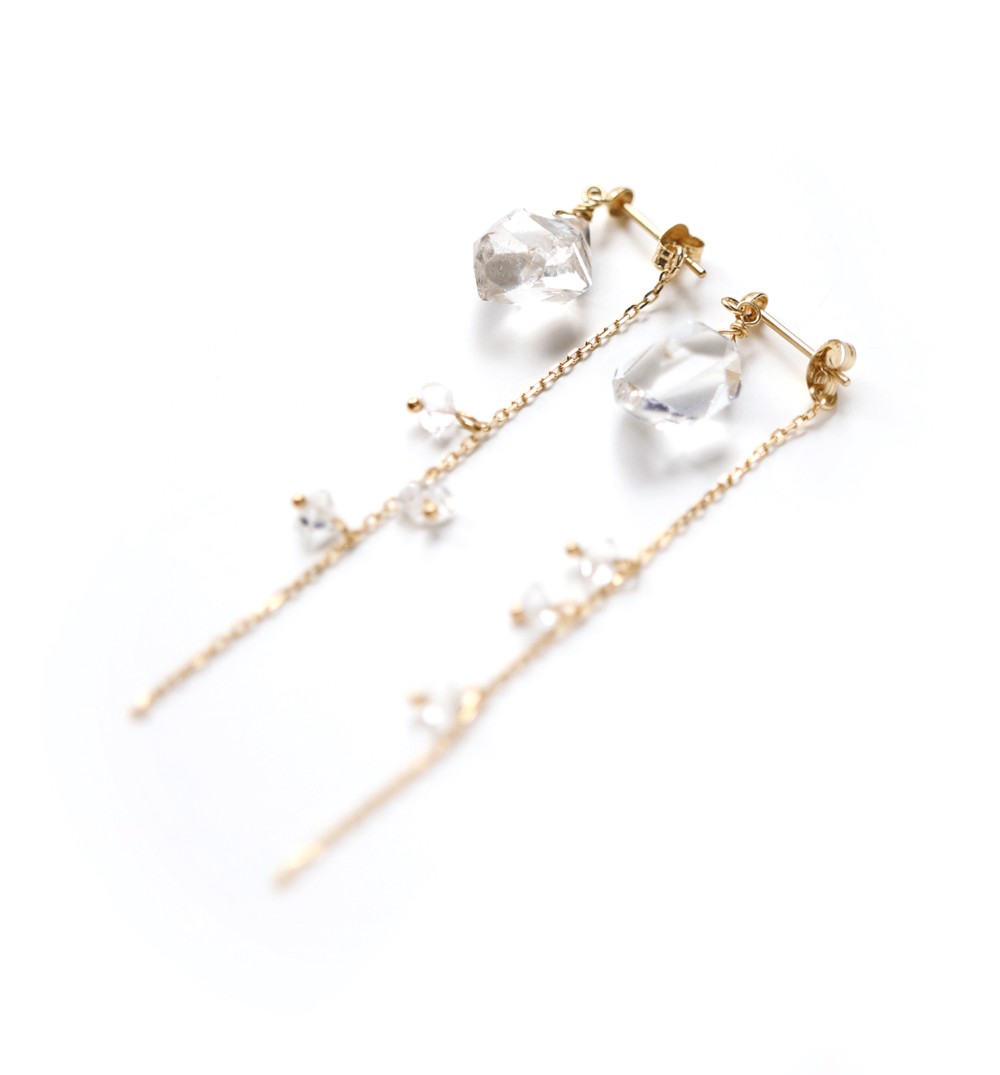 K10 揺れるハーキマーダイヤモンド ポストピアス~RADIANT MOMENTS~