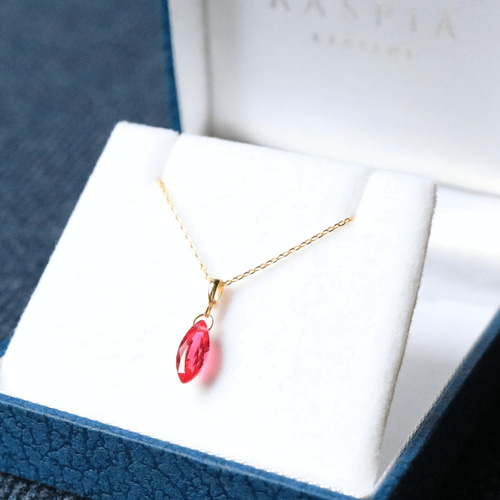 K10 ルビー(マーキスシェイプ)ネックレスチャーム ~BOURGEON