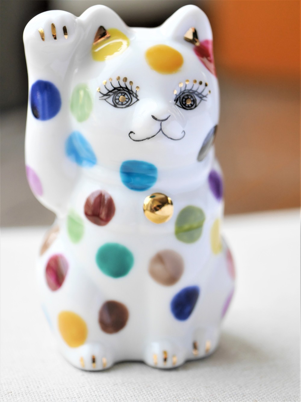 ＊受注制作＊カラフルドット招き猫