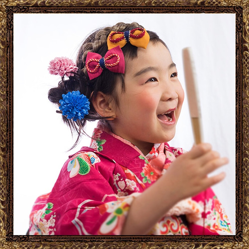 送料無料】七五三 3歳 7歳 女の子 髪飾り リボン かわいい 大正ロマン