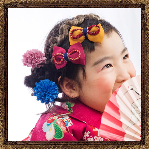 七五三　髪飾り　大正ロマンリボン　小梅ちゃんのチュールリボン 和装 髪飾り 七五三 大正ロマン 小梅ちゃんのチュールリボン