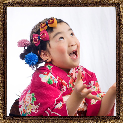 七五三　髪飾り　大正ロマンリボン　小梅ちゃんのチュールリボン 和装 髪飾り 七五三 大正ロマン 小梅ちゃんのチュールリボン