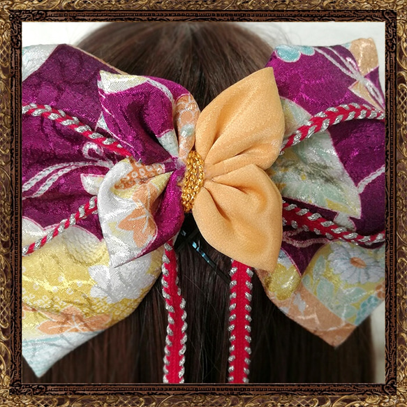 畢業典禮髮飾緞帶 髮飾 袴發 日式服飾 大正浪漫 俳卡拉的裝扮絲帶 (2色) 第5張的照片