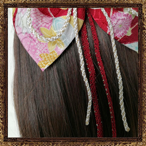 卒業式ヘア飾り　リボン　髪飾り　袴ヘア　和装　大正ロマン　はいからさんのおめかしリボン（全2色） 11枚目の画像