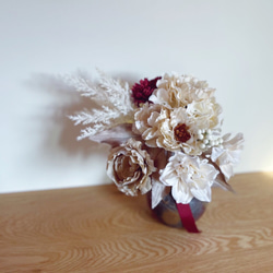 ブーケ　スワッグ　結婚式　花嫁　ウエディング　大正ロマンブーケ　彩の花【フォトウェディングに】 5枚目の画像