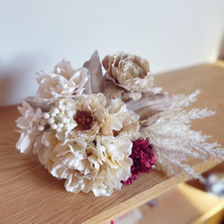 ブーケ　スワッグ　結婚式　花嫁　ウエディング　大正ロマンブーケ　彩の花【フォトウェディングに】 4枚目の画像