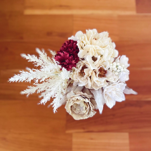 ブーケ　スワッグ　結婚式　花嫁　ウエディング　大正ロマンブーケ　彩の花【フォトウェディングに】 8枚目の画像