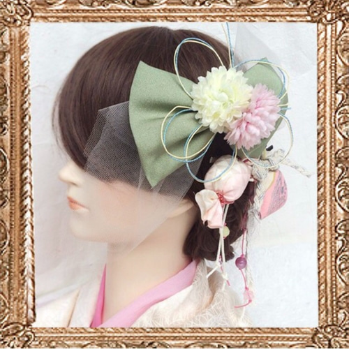 送料無料】成人式 七五三 髪飾り リボン 赤 小梅ちゃんのふわっと