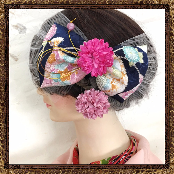 成年儀式、婚禮、日式婚禮、畢業典禮、七五三、半成年儀式、頭飾、蓬鬆成人薄紗蝴蝶結、Hannari Koji 第2張的照片
