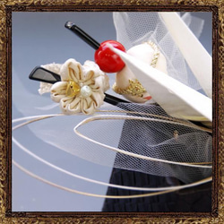 結婚式　ウェディング  和婚　花嫁　髪飾り　ヘッドドレス　大正ロマン　白鶴の飛翔 5枚目の画像