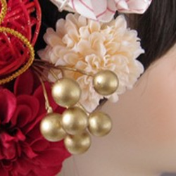 和服頭飾婚禮婚前 Tsumami Craft 大正羅馬壽頭飾現代博物館 [顏色可變] 第5張的照片
