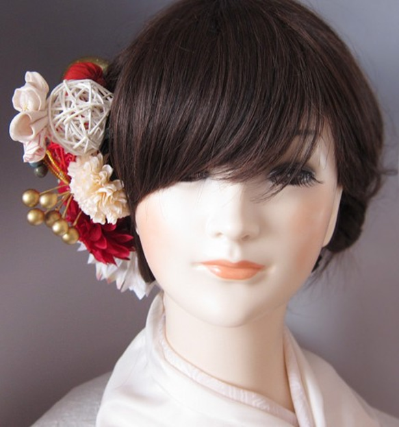 和服頭飾婚禮婚前 Tsumami Craft 大正羅馬壽頭飾現代博物館 [顏色可變] 第8張的照片