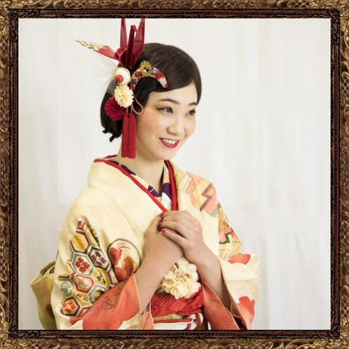 成人式 結婚式 着物 髪飾り 簪 赤 紅白 レトロ モダン 大正 成人式 結婚式 着物 髪飾り 簪 赤 紅白 レトロ モダン 大正
