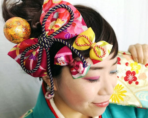 送料無料】成人式 結婚式 和装 髪飾り リボン 和モダン 大正ロマン