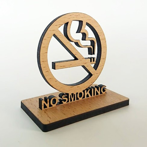 木製　卓上　禁煙プレート 1枚目の画像