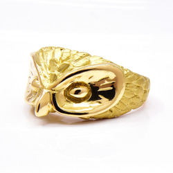 【受注生産】　フクロウ　リング　プラチナ　18金　ゴールド　ホワイトゴールド　ピンクゴールド　梟　ユニセックス　指輪 3枚目の画像