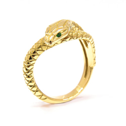 【受注生産】　ヘビ　リング　プラチナ　18金　ゴールド　ホワイトゴールド　ピンクゴールド　蛇　ユニセックス　指輪 1枚目の画像