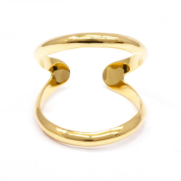 【受注生産】　シンプル　2連デザイン　フリーサイズ　リング　プラチナ　18金　ゴールド　指輪　ユニセックス　関節指輪 3枚目の画像