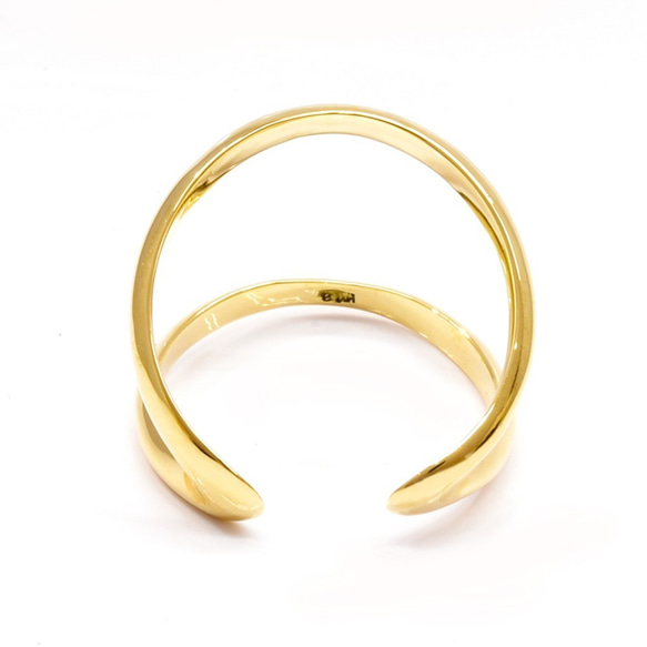 【受注生産】　シンプル　2連デザイン　フリーサイズ　リング　プラチナ　18金　ゴールド　指輪　ユニセックス　関節指輪 6枚目の画像