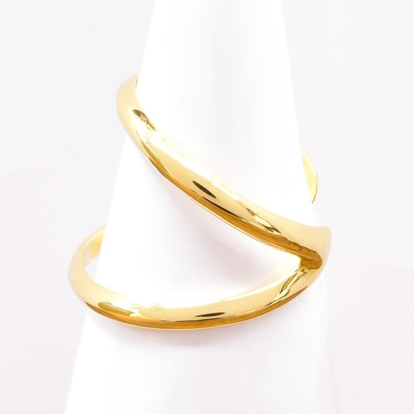 【受注生産】　シンプル　2連デザイン　フリーサイズ　リング　プラチナ　18金　ゴールド　指輪　ユニセックス　関節指輪 8枚目の画像