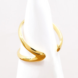 【受注生産】　シンプル　2連デザイン　フリーサイズ　リング　プラチナ　18金　ゴールド　指輪　ユニセックス　関節指輪 9枚目の画像