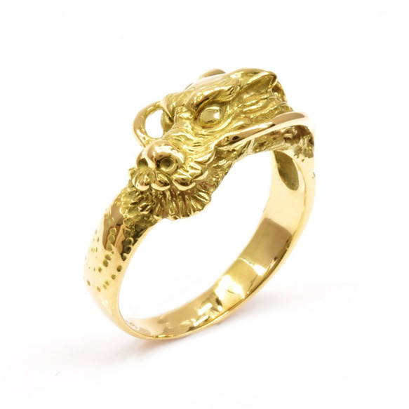 【正規販売店】 イエロー 18金 リング 龍 ゴールド ドラゴン 辰 竜 指輪 YG K18 アクセサリー
