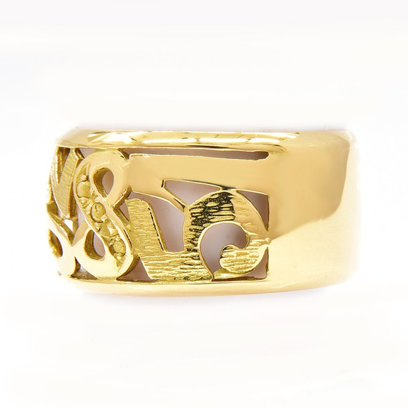 【受注生産】　アラビア数字　透かし　リング　プラチナ　18金　ゴールド　ホワイトゴールド　ピンクゴールド　指輪　幅広　 8枚目の画像