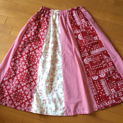 赤・白・ピンク☆ふわり可愛いコットンスカート ♫ 4枚目の画像