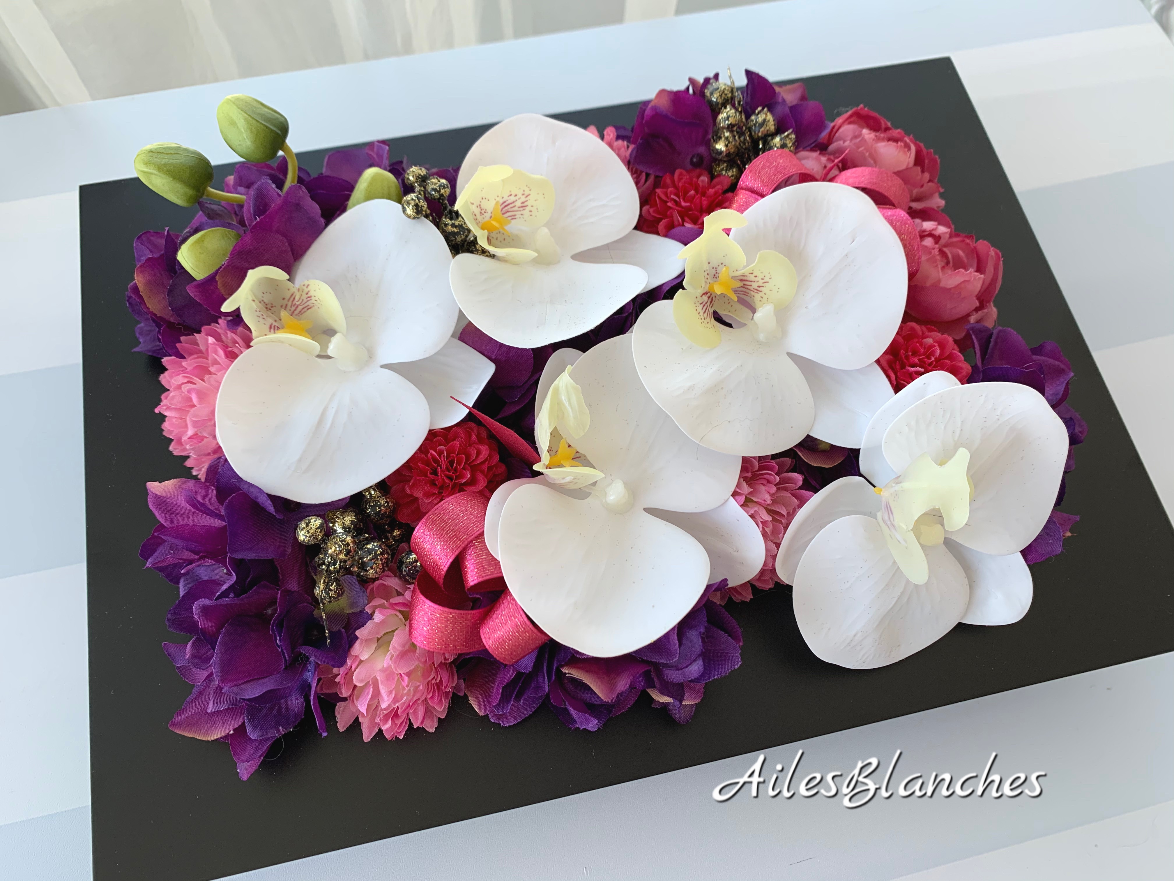 ボックスアレンジ 胡蝶蘭 creema限定　お祝い　定年祝い　退職祝い