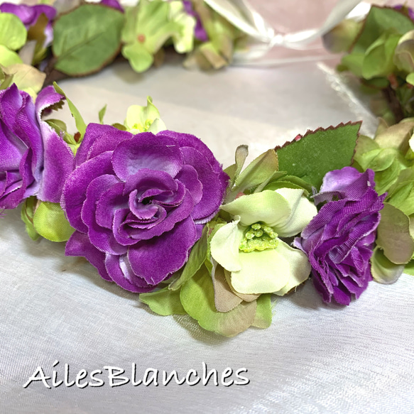 花冠 パープル 紫　ウェディング　七五三　パーティー　ハロウィン　前撮り 3枚目の画像