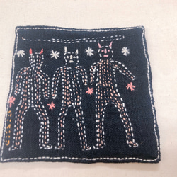 レンテン族　刺繍コースター　ひと 2枚目の画像