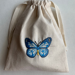 Sale! ❁ハンドメイド❁ White Linenアップリケ巾着3 S100枚セット】無地コットンバッグ／薄手巾着袋／卸売価格