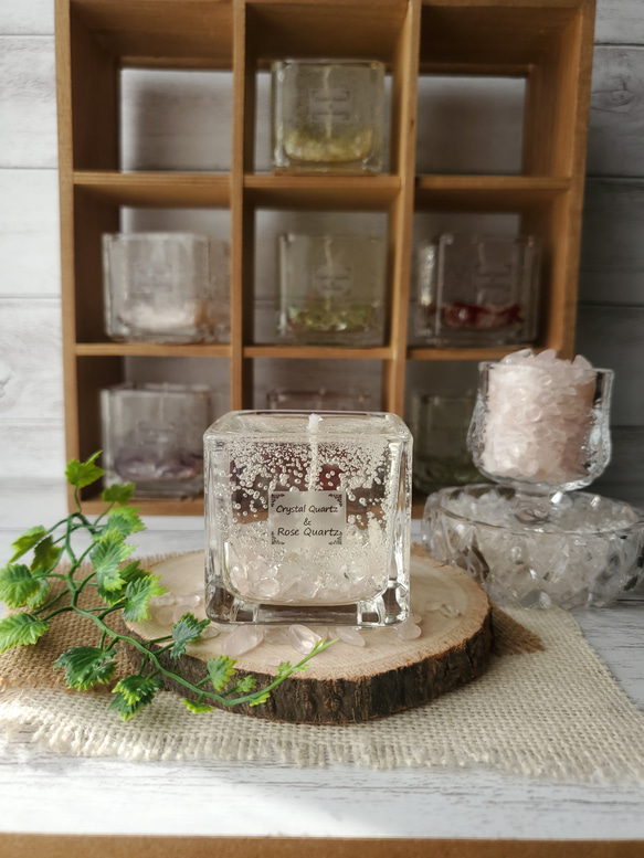 浄化！パチパチ焚き火みたい！アメジストとローズクオーツのジェルキャンドル！ 浄化！パチパチ焚き火みたい！アメジストとローズクオーツの