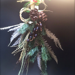 五葉松と古代稲のお正月スワッグ しめ縄・しめ飾り primadecor 通販