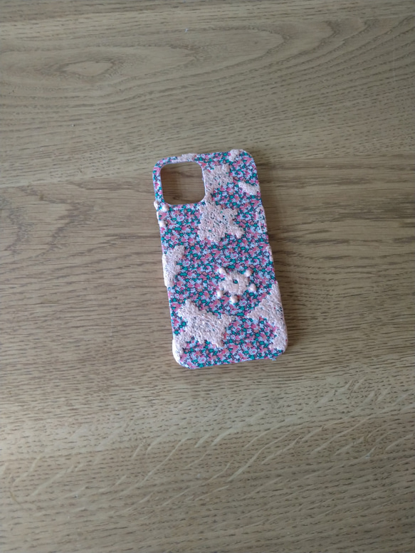 *受注製作*伊勢丹新宿ミナペルホネン*ペッパー×リリック*ピンクmix*mina perhonen*iPhoneケース* 2枚目の画像