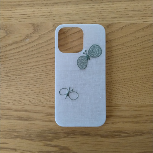 受注製作*ミナペルホネン*choucho*ライトグレー×モスグリーン*mina  