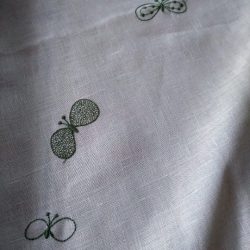 受注製作*ミナペルホネン*choucho*ライトグレー×モスグリーン*mina  