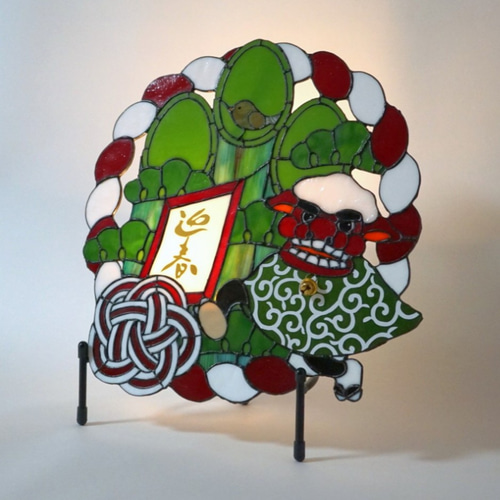 正月リース ステンドグラス型紙（A4サイズ）配送 その他インテリア雑貨