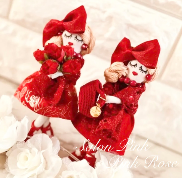 【再再販】真っ赤なルルベちゃん　還暦祝　母の日（薔薇花束） 4枚目の画像