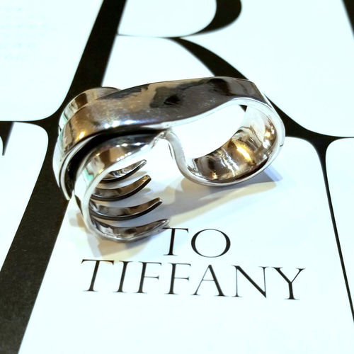 TIFFANY 925 ヴィンテージ フォークリング ２連 指輪・リング Silly