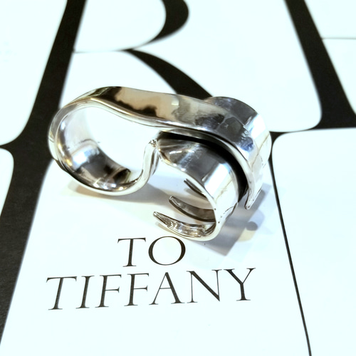 TIFFANY 925 ヴィンテージ フォークリング ２連 指輪・リング Silly